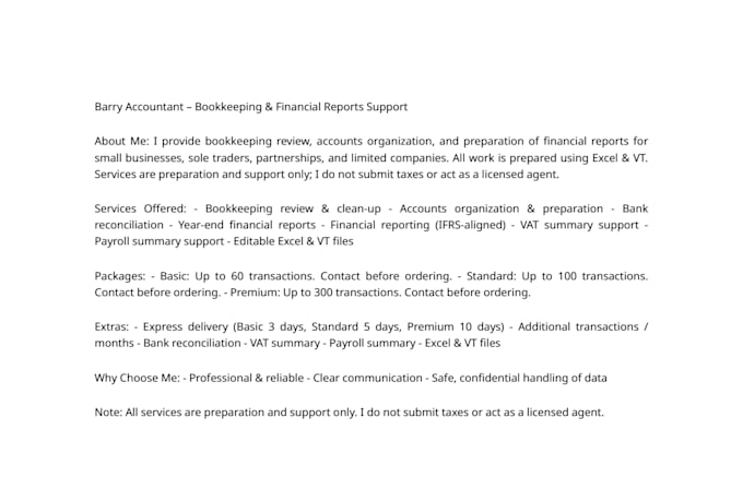 provide virtual bookkeeping services in quickbooks and xero